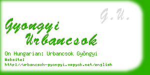 gyongyi urbancsok business card